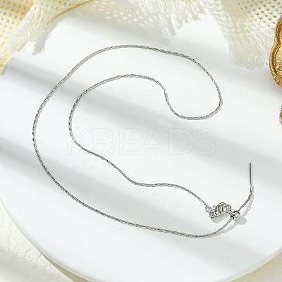 1mm Rack Plating Brass Boston Link Chain Adjustable Slider Necklaces for Women Men MAK-L044-37P-1