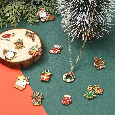15Pcs 15 Styles 304 Stainless Steel Enamel Pendants STAS-YW0003-41-1