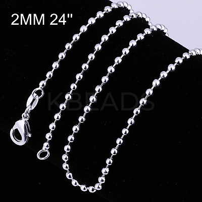 Brass Ball Chain Necklaces NJEW-BB10834-24-1