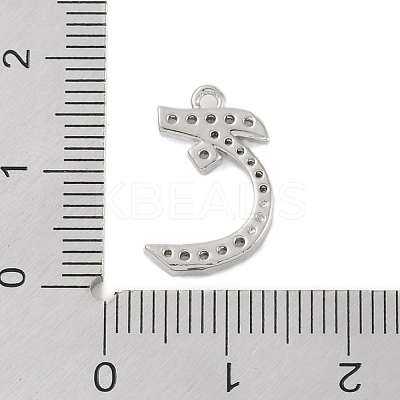Rack Plating Brass Micro Pave Clear Cubic Zirconia Pendants KK-A224-03A-P-1