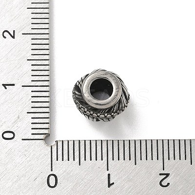 304 Stainless Steel European Beads STAS-H238-09C-AS-1