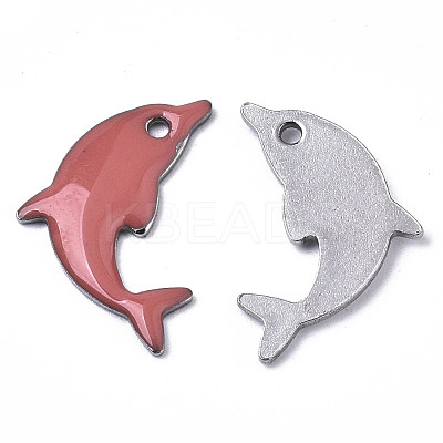201 Stainless Steel Enamel Pendants STAS-N088-16J-1