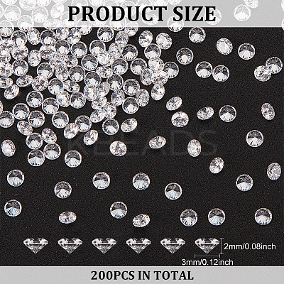 200PCS Cubic Zirconia Cabochons ZIRC-FG0001-07-1