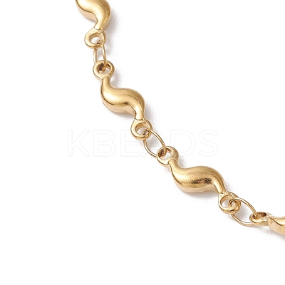 304 Stainless Steel Wave Link Chain Anklets AJEW-AN00641-01-1