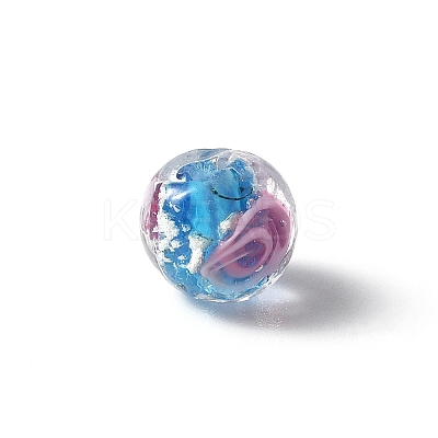 Handmade Silver Foil Glass Lampwork Beads LS-GLAA-WH0036-03B-1
