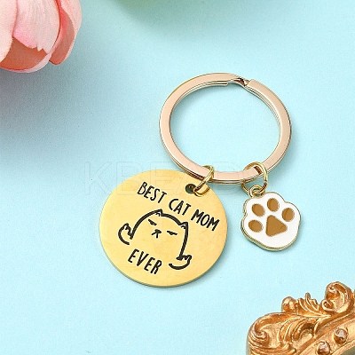 Alloy Enamel & 201 Stainless Steel Keychain KEYC-YW00101-02-1