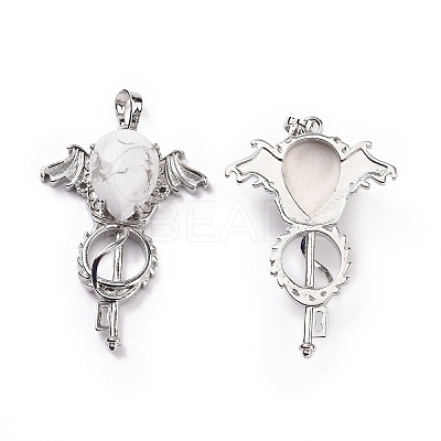 Natural Howlite Teardrop Pendants G-P496-03P-25-1