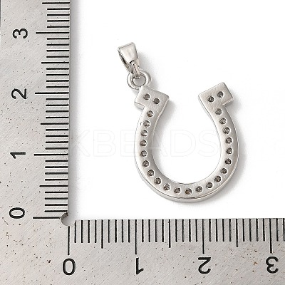 Rack Plating Brass Clear Cubic Zirconia Pendants KK-Z056-21P-1