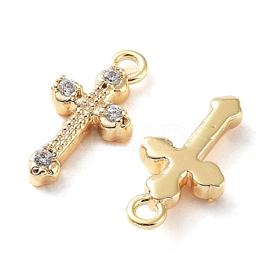 Rack Plating Brass Micro Pave Cubic Zirconia Pendants KK-K333-79G-1
