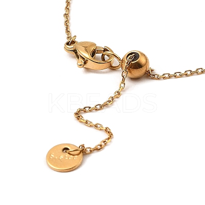 Glass Square Pendant Necklace NJEW-G106-01G-07-1