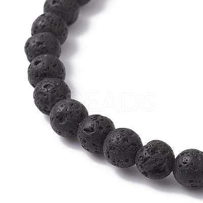 Natural & Synthetic Gemstone Round Beaded Stretch Bracelets for Men Women BJEW-JB12263-02-1