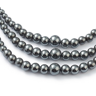 Non-Magnetic Synthetic Hematite & Turquoise Beades 3 Layer Necklaces NJEW-J058-01A-01-1