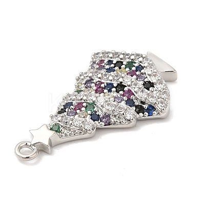 Rack Plating Brass Pave Cubic Zirconia Pendants KK-R150-07P-1