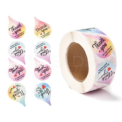 Word Thank You Teardrop Roll Stickers DIY-B031-03-1