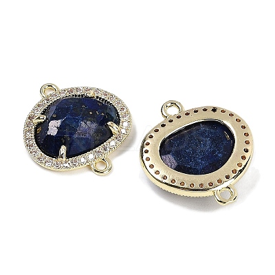 Dyed Natural Lapis Lazuli Faceted Oval Links G-B126-01G-12-1