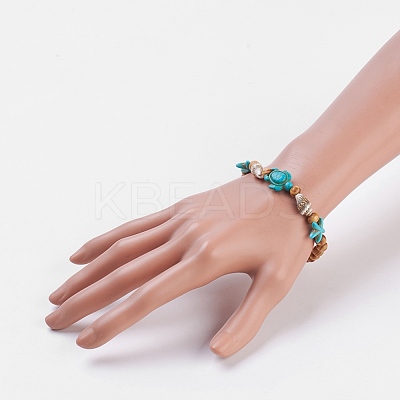 Round Wood Stretch Bracelets X-BJEW-JB03769-1