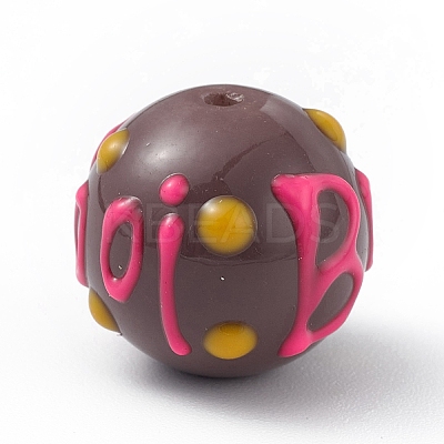 Opaque Painted Glass Beads LS-GLAA-B001-01G-1