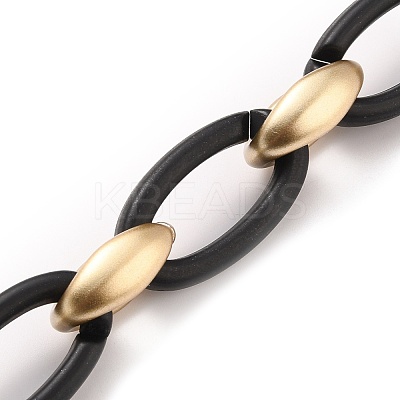 Handmade Opaque Spray Painted Acrylic Cable Chains AJEW-JB00804-1