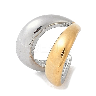 304 Stainless Steel Two-layer C-Shaped Cuff Earrings EJEW-M073-10PG-01-1