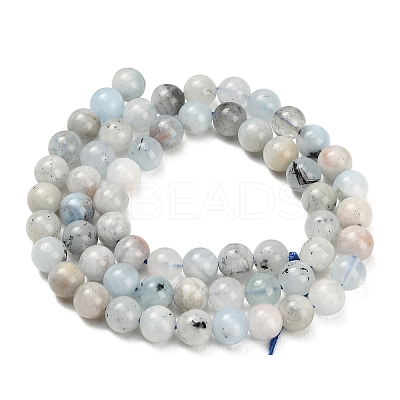 Natural Aquamarine Beads Strands X-G-F591-29A-6mm-02-1