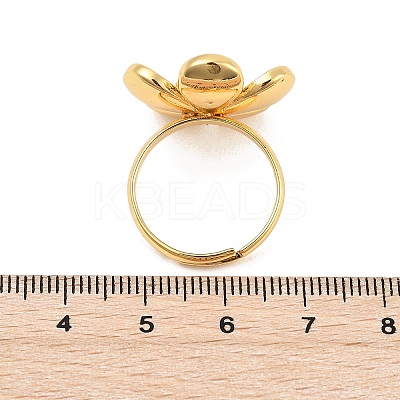 Flower Brass Finger Rings for Women LS-RJEW-S622-05G-1