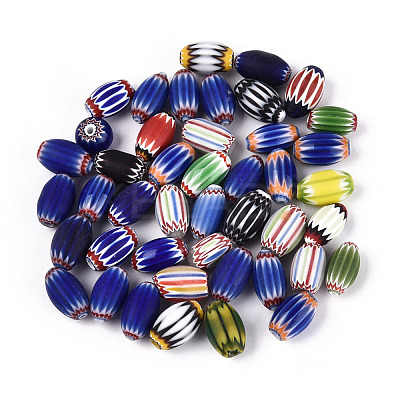 Handmade Millefiori Glass Barrel Beads LA-N002-04-1