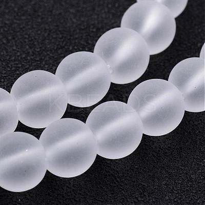Frosted Glass Bead Strands GLAA-G016-6mm-01-1