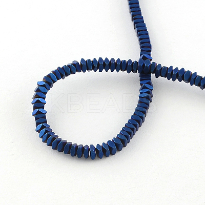 Faceted Square Electroplate Non-magnetic Synthetic Hematite Bead Strands G-S203-24B-1