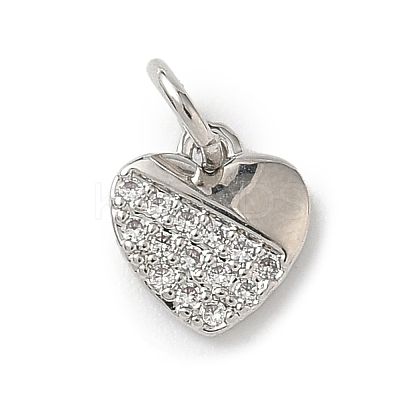 Brass Micro Pave Clear Cubic Zirconia Charms KK-A273-04P-1