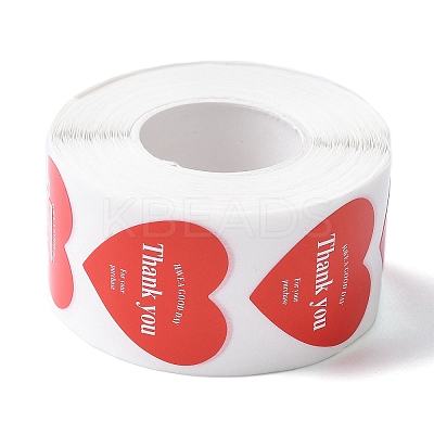 500Pcs Heart with Thank You Roll Stickers DIY-U008-01D-1