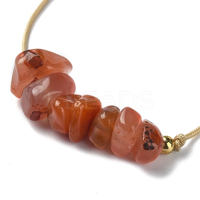 Natural Carnelian Chips Braided Bead Bracelets BJEW-JB09851-07-1