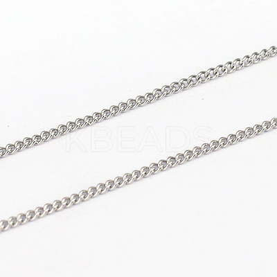 Tarnish Resistant 304 Stainless Steel Curb Chains CHS-L001-59-0.3mm-1