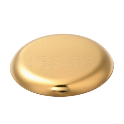 Flat Round 430 Stainless Steel Jewelry Display Plate STAS-P289-01G-1