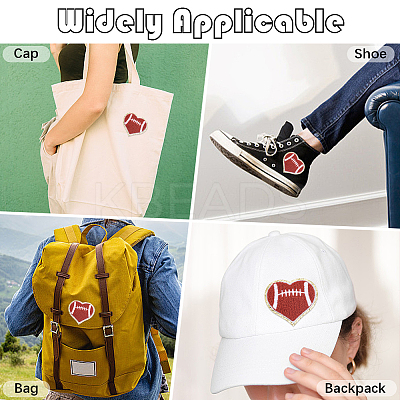 Rugby Theme Towel Embroidery Style Cloth Iron on/Sew on Patches DIY-WH20032-21B-1
