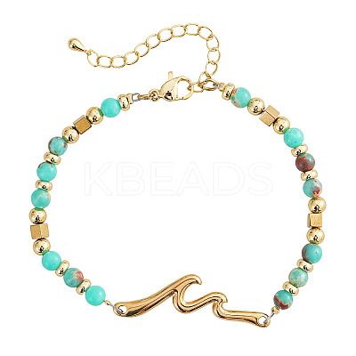 304 Stainless Steel Wave Link Bracelets BP3381-1-1