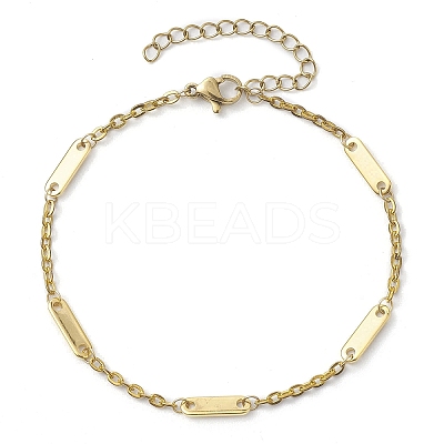 304 Stainless Steel Oval Link Chain Bracelets for Women BJEW-JB10367-1