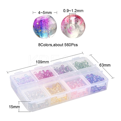 8 Colors Transparent Spray Painted Glass Beads GLAA-YW0001-46-1
