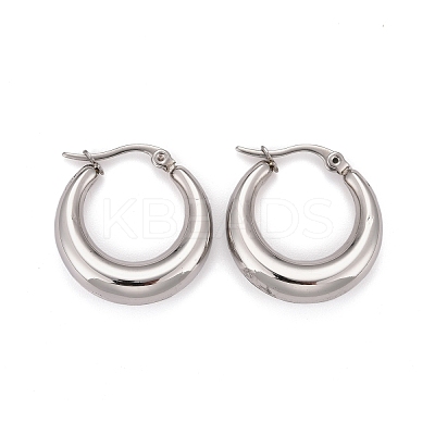 Non-Tarnish Ring 304 Stainless Steel Hoop Earrings EJEW-O032-13P-1