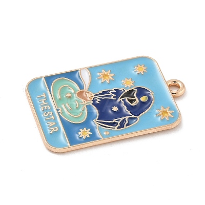 Tarot Alloy Enamel Pendants ENAM-A008-47KCG-02-1