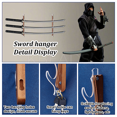 3-Tier Acrylic Sword Katana Holder Stands ODIS-WH0017-109A-1