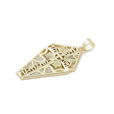 Real 18K Gold Plated Brass Micro Pave Cubic Zirconia Pendants KK-A209-04C-G-1