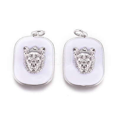 Brass Enamel Pendants KK-D159-01P-B-1