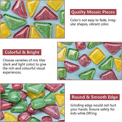 Glitter Glass Cabochons GLAA-FH0001-02A-1