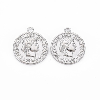 Brass Coin Charms KK-T038-76A-P-1