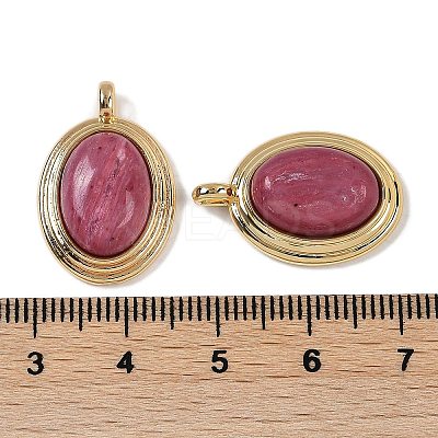 Natural Rhodonite Pendants KK-P283-54G-02-1