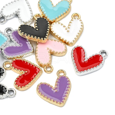 12Pcs 12 Colors Rack Plating Alloy Enamel Charms ENAM-YW0004-94B-1