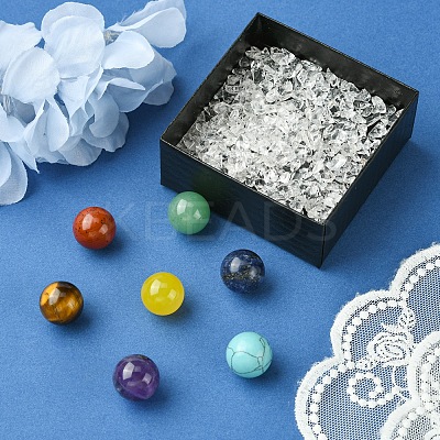 Natural & Synthetic Gemstone Healing Round Ornaments AJEW-FS0001-13B-1