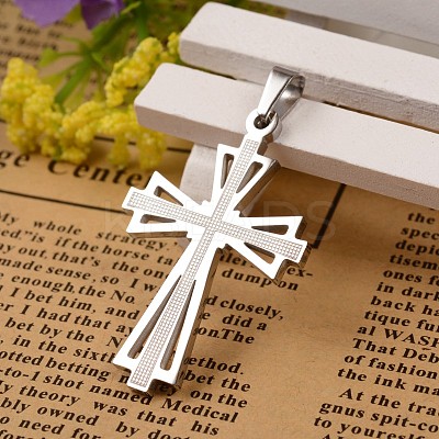 Tarnish Resistant 304 Stainless Steel Cross Pendants LS-STAS-I035-31A-1