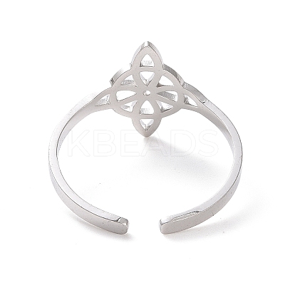 Non-Tarnish 304 Stainless Steel Sailor's Knot Open Cuff Ring LS-RJEW-P037-03P-1