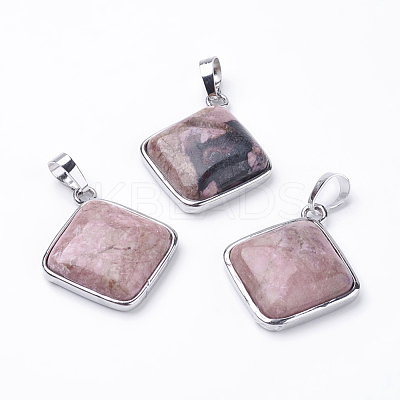 Natural Rhodonite Pendants G-E420-09P-1